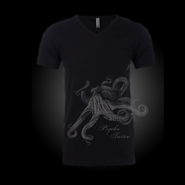 Octopus V-Neck T-Shirt Black – Men’s